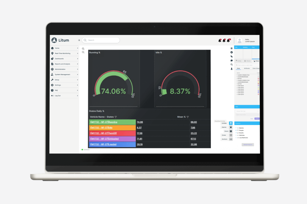 forklift tracking mockup