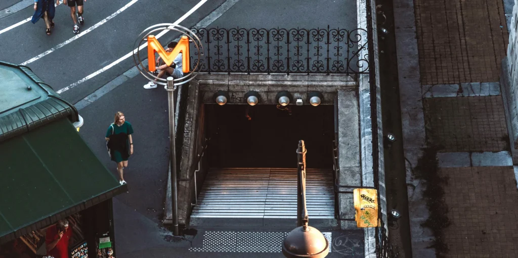 Lone Worker Safety in Underground Tunnels: How Litum Protected 400 Workers on the Grand Paris Metro Project 1 Paris Metro entrance aerial view -- Grand Paris Express lone worker safety project