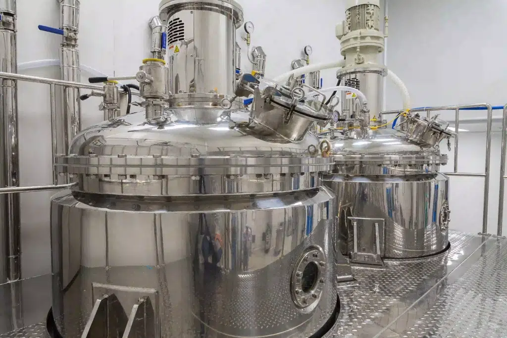 RTLS in Hazardous Areas: Five Cases Where the Litum ATEX Family Delivers Real Value 3 Pharmaceutical clean room reactor vessels in a classified hazardous area where RTLS asset tracking enforces zone access control and safety compliance